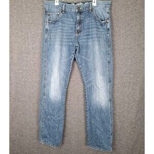 Wrangler Retro Slim Straight Jeans Mens 38x33* Medium Wash Stretch Denim Western